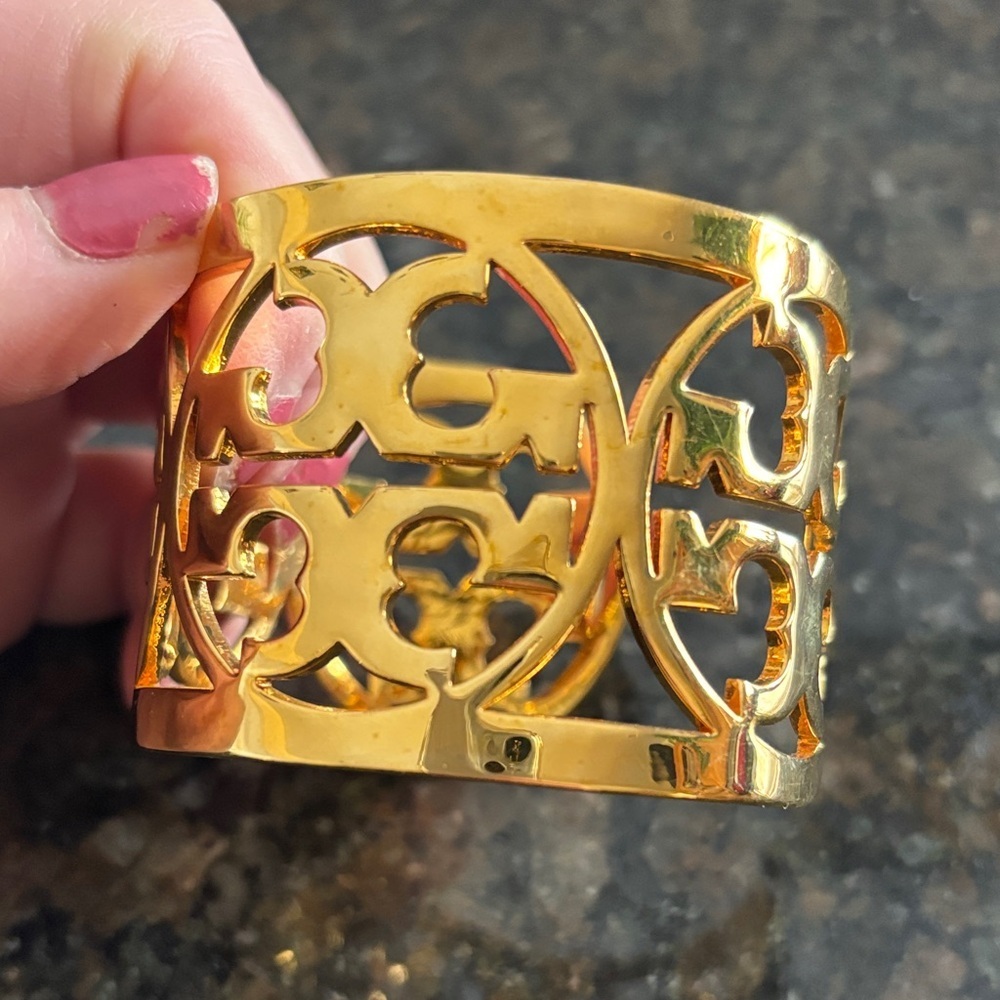 Tory Burch Gold Filigree Cuff Bracelet - Picture 4 of 5